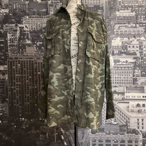 Oversized Multi Pocket Camo Cargo Shirt Dress - Picture 7 of 8